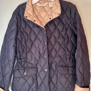 Eddie Bauer Women's Quilted Jacket - Black and Tan